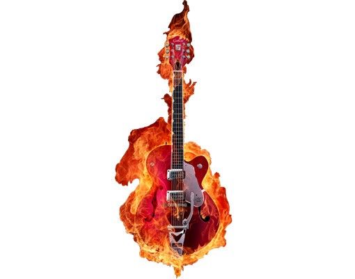 película autocolante Guitar In Flames