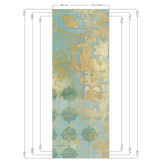 Revestimento de parede para duche Moroccan Collage In Gold And Turquoise II