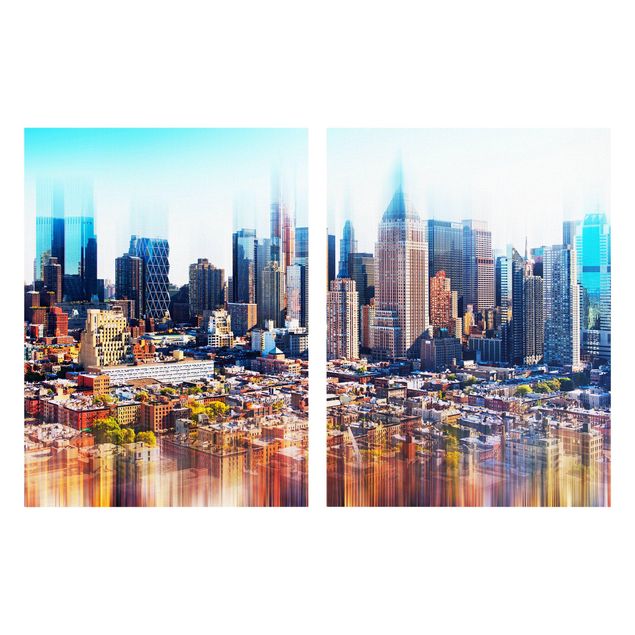 Quadros cidades Manhattan Skyline Urban Stretch