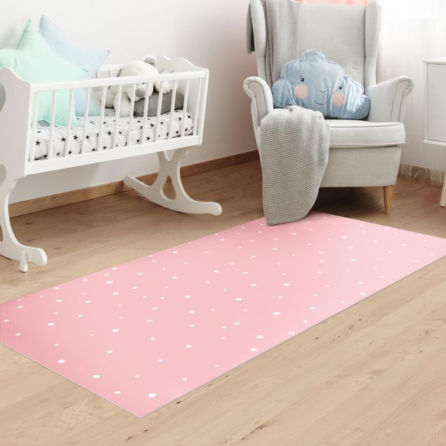 decoração quarto bebé Drawn Little Dots On Pastel Pink