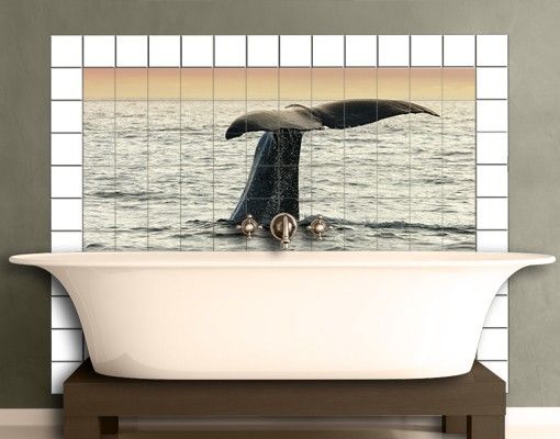 decoraçao para parede de cozinha Diving Whale