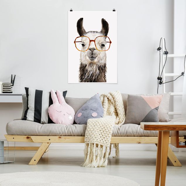 Posters animais Hip Lama With Glasses IV