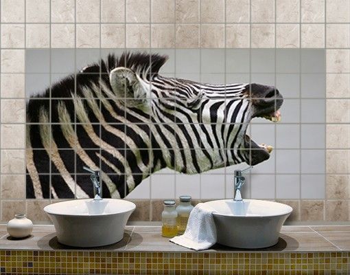 decoraçao para parede de cozinha Roaring Zebra