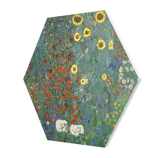 quadros de flores Gustav Klimt - Garden Sunflowers
