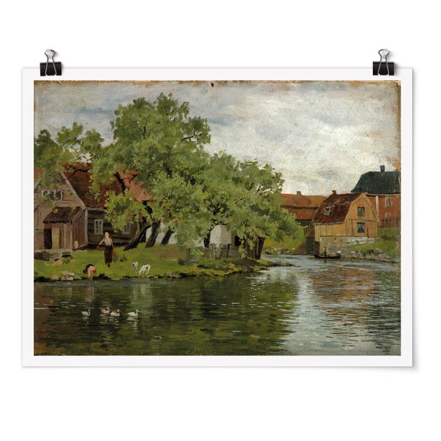 Quadros por movimento artístico Edvard Munch - Scene On River Akerselven