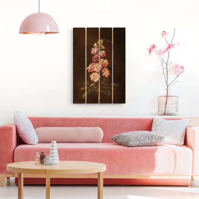 Quadros em madeira flores Barbara Regina Dietzsch - A Light Pink Gillyflower