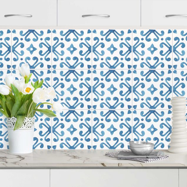 decoraçao para parede de cozinha Watercolour Tiles - Belém