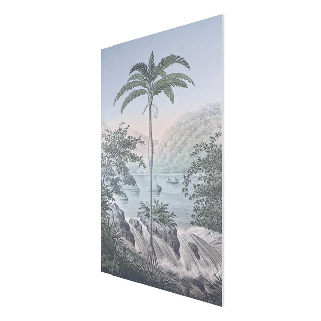 Quadros famosos Vintage Illustration - Landscape With Palm Tree