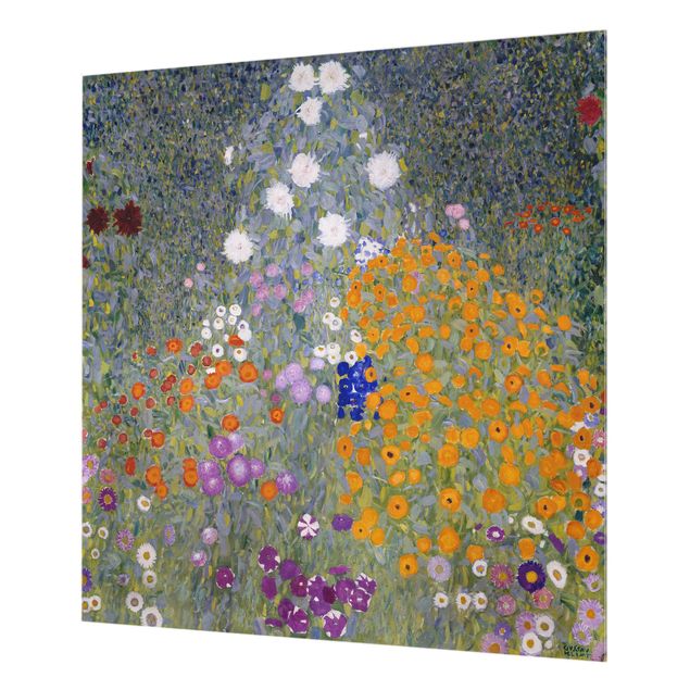 painéis antisalpicos Gustav Klimt - Cottage Garden