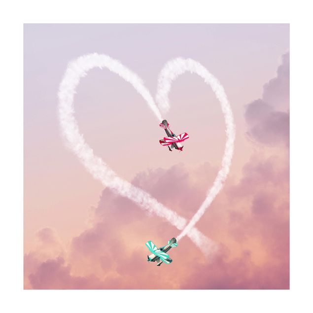 Tapete pequeno Heart With Airplanes