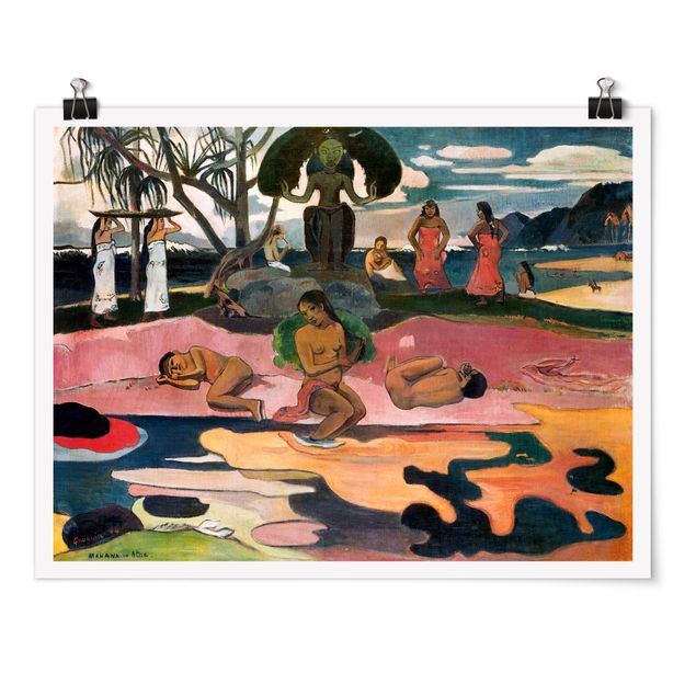 quadros de paisagens Paul Gauguin - Day Of The Gods (Mahana No Atua)