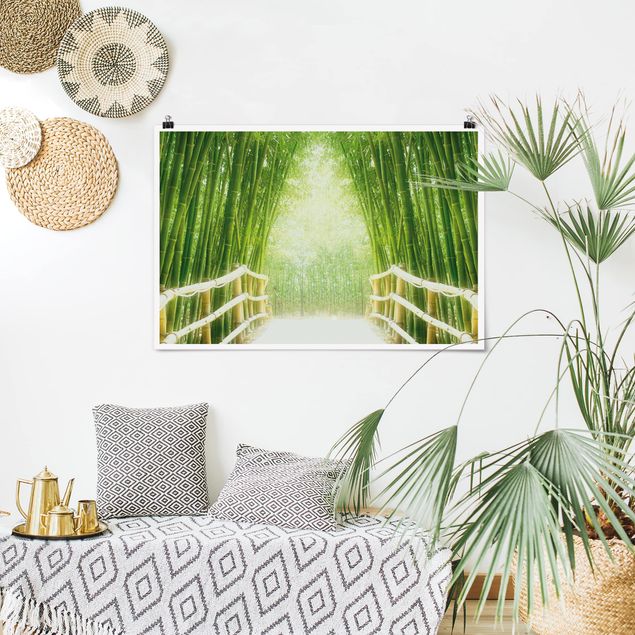 quadro com árvore Bamboo Way