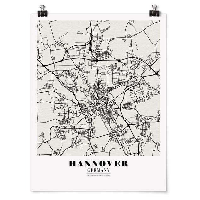 Posters frases Hannover City Map - Classic