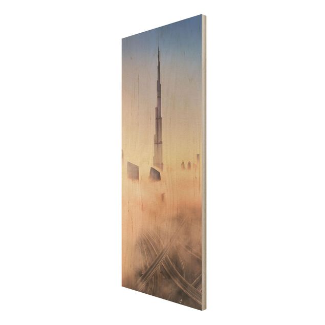 quadro de madeira para parede Heavenly Dubai Skyline