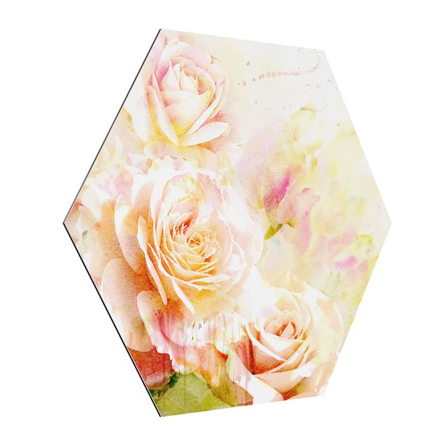 Quadros românticos Watercolour Rose Composition