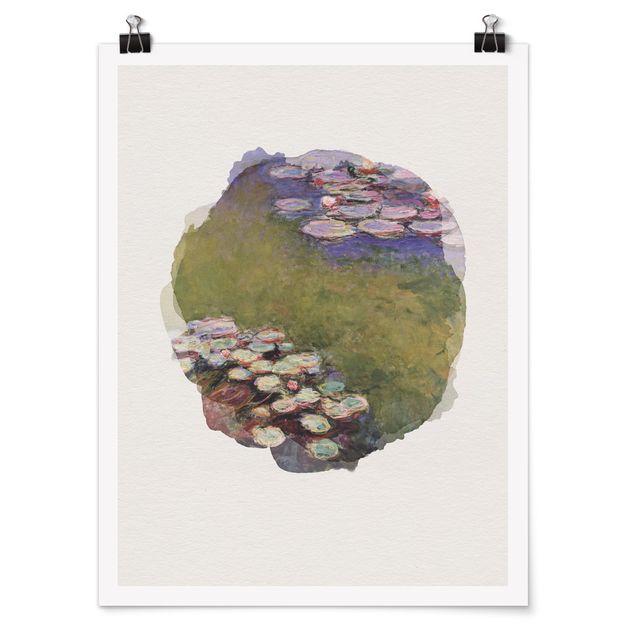 Quadros paisagens WaterColours - Claude Monet - Water Lilies