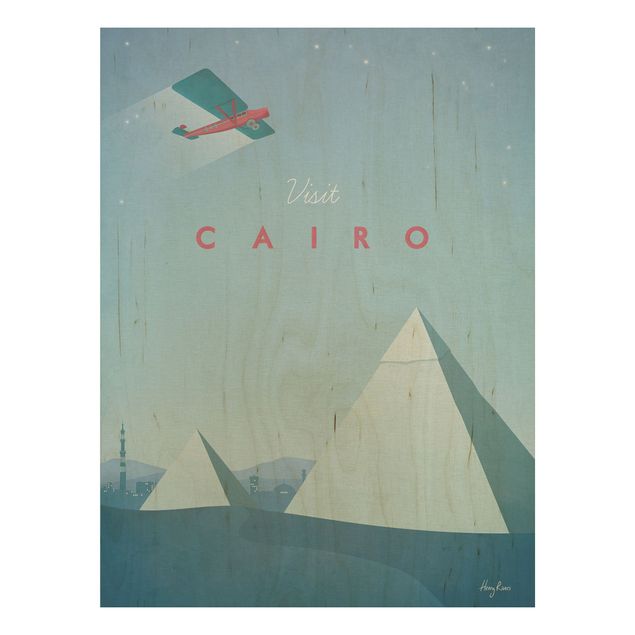 Quadros em madeira vintage Travel Poster - Cairo