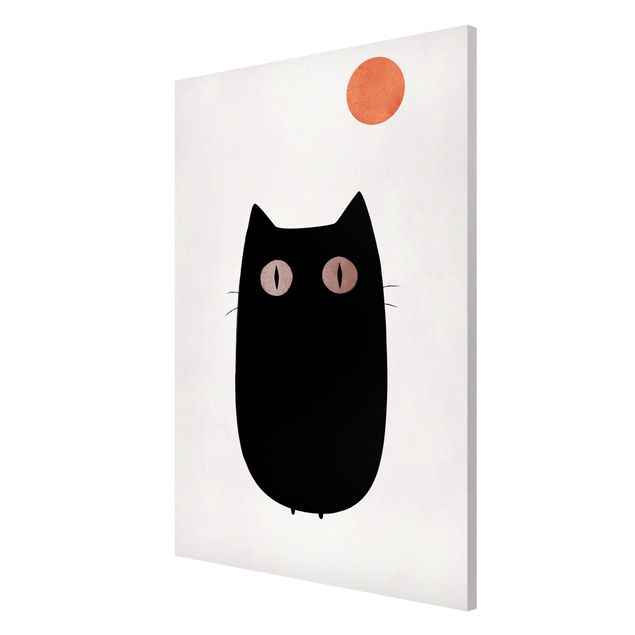 Quadros magnéticos animais Black Cat Illustration