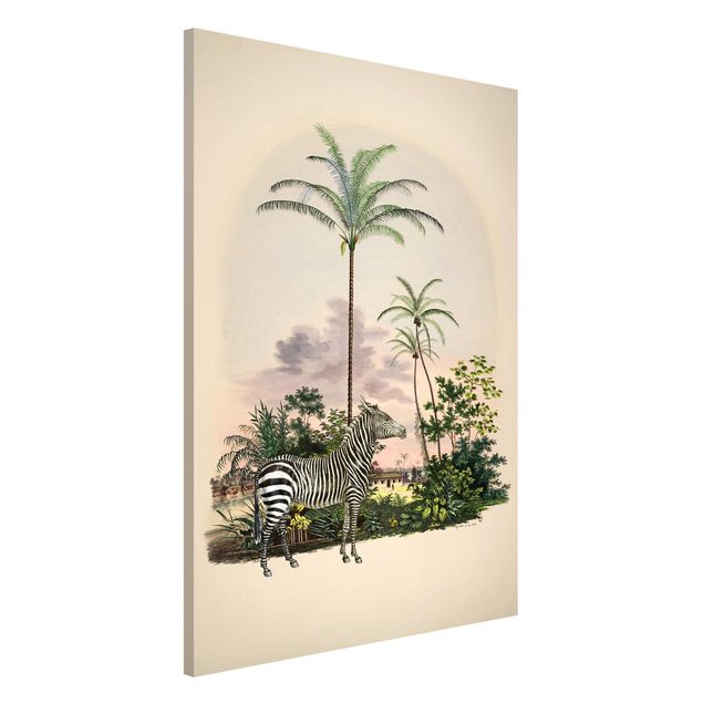 decoraçoes cozinha Zebra Front Of Palm Trees Illustration