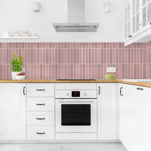 Backsplash de cozinha imitação azulejos Subway Tiles -Antique Pink