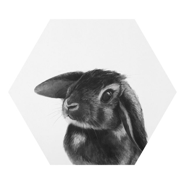 quadros em preto e branco Illustration Rabbit Black And White Drawing
