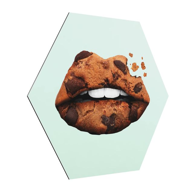 Quadros em turquesa Lips With Biscuit