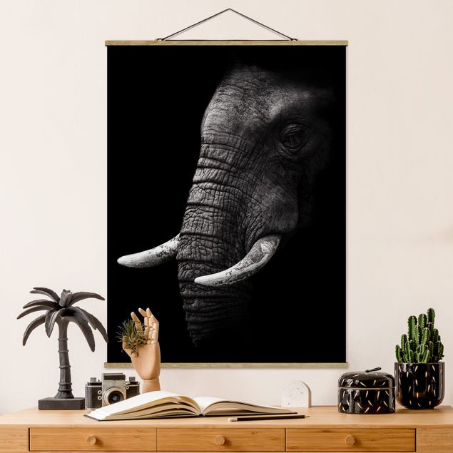 decoraçoes cozinha Dark Elephant Portrait