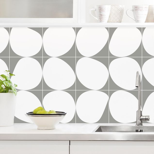 decoraçao para parede de cozinha Oval Tiles - Dark Grey