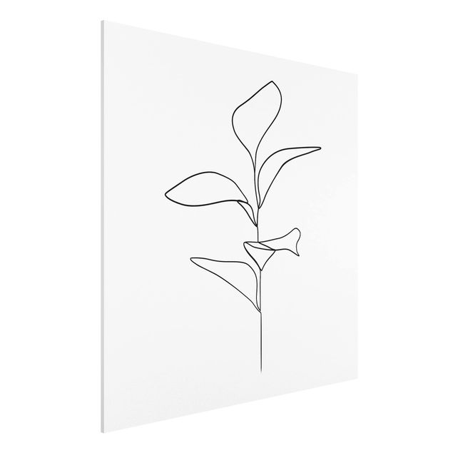 Quadros por movimento artístico Line Art Plant Leaves Black And White