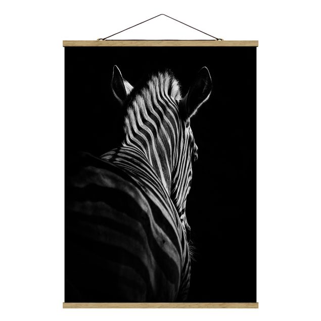 Quadros animais Dark Zebra Silhouette
