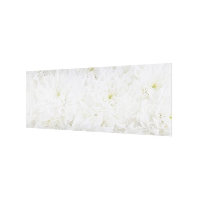 Painel anti-salpicos de cozinha Dahlias Sea Of Flowers White