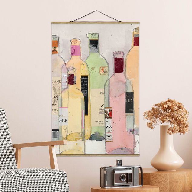 decoraçao para parede de cozinha Wine Bottles In Watercolour I