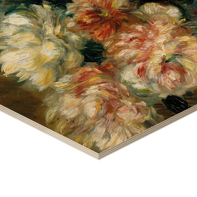 Quadros em madeira Auguste Renoir - Vase of Peonies