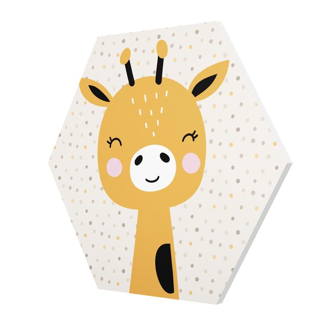 Quadros em amarelo Baby Giraffe