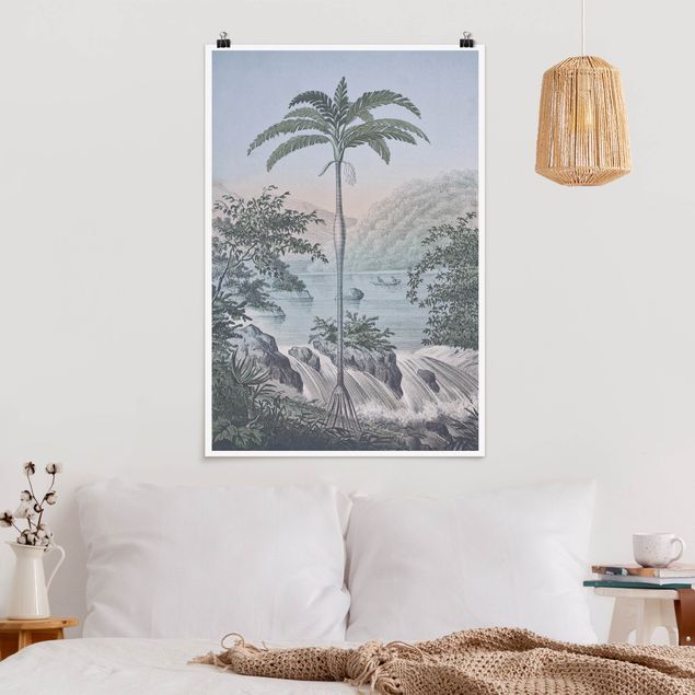 decoraçao cozinha Vintage Illustration - Landscape With Palm Tree