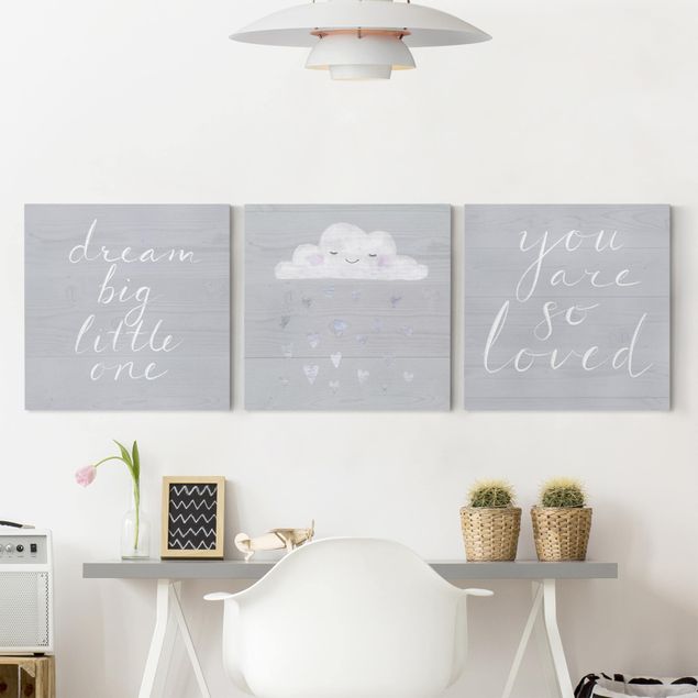 Decoração para quarto infantil Cloud With Sayings Gray Set I