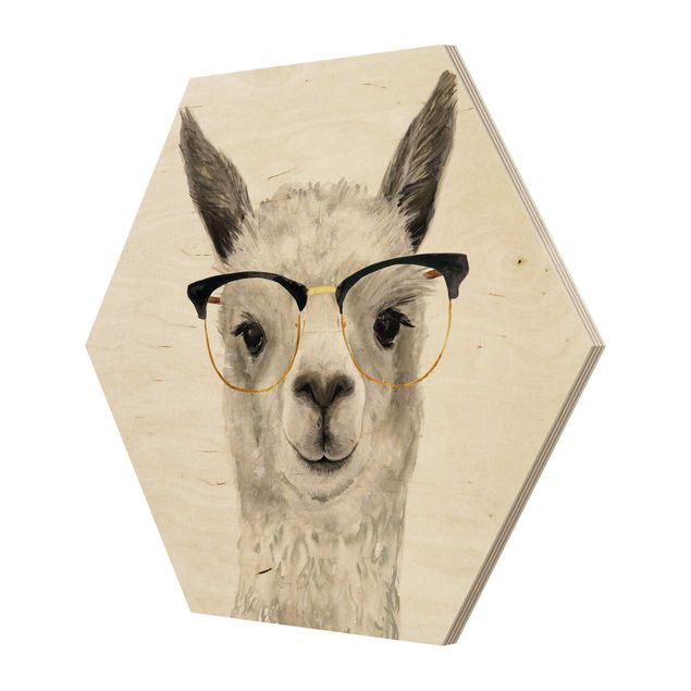 Quadros hexagonais Hip Lama With Glasses I