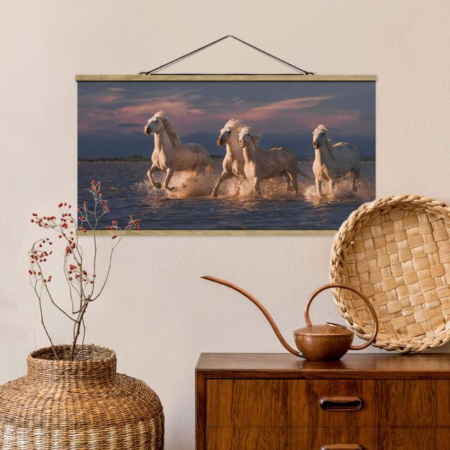decoraçao para parede de cozinha Wild Horses In Kamargue