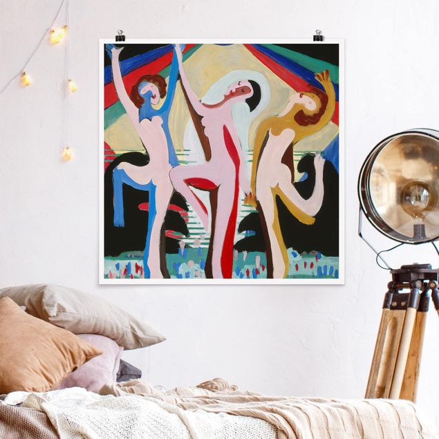 Quadros por movimento artístico Ernst Ludwig Kirchner - colour Dance