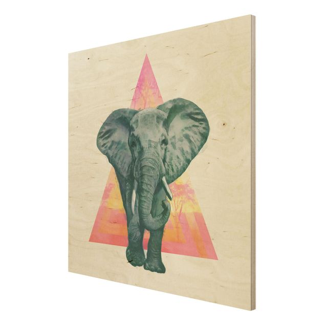 Quadros de Laura Graves Art Illustration Elephant Front Triangle Painting