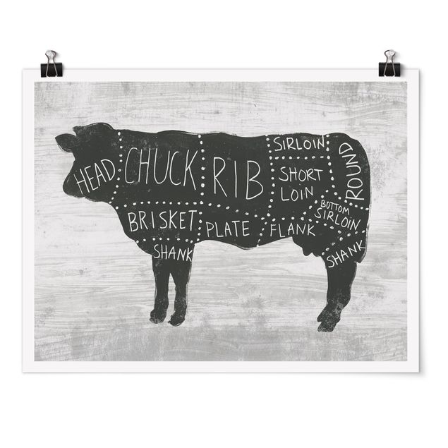 Posters animais Butcher Board - Beef