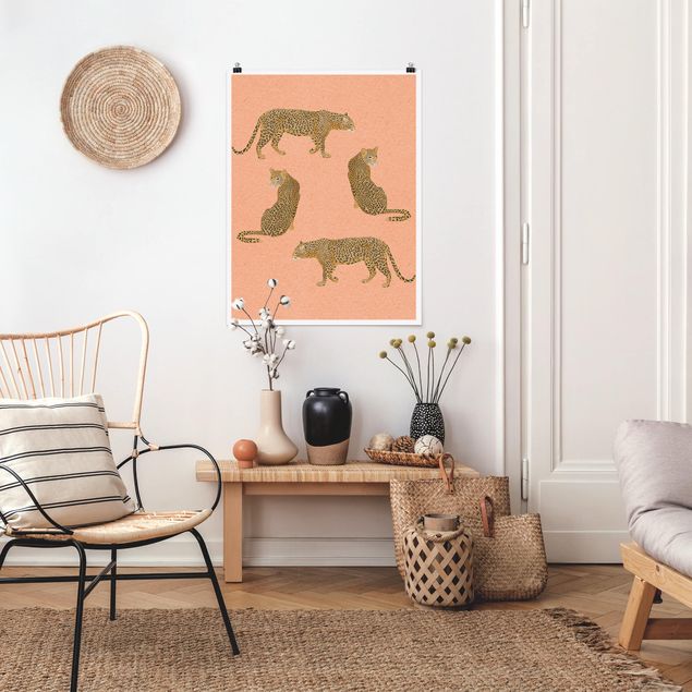 decoraçoes cozinha Illustration Leopard Pink Painting