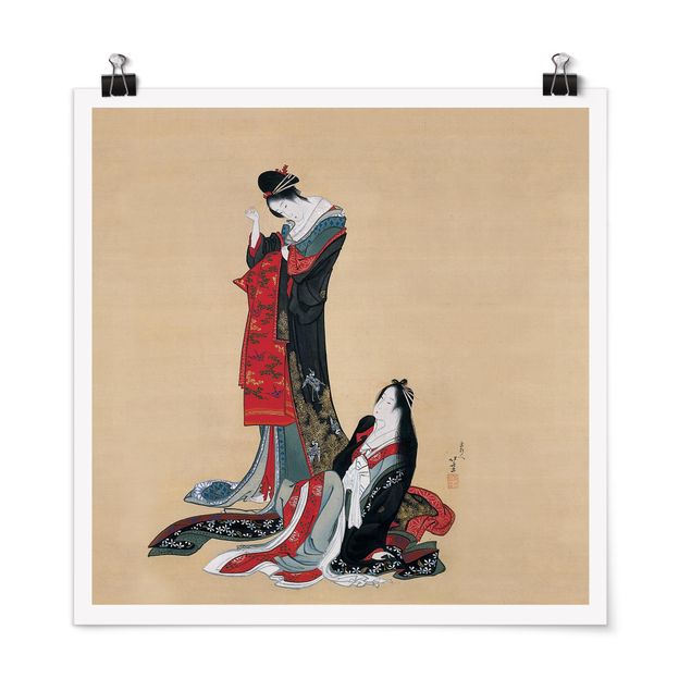Posters quadros famosos Katsushika Hokusai - Two Courtesans