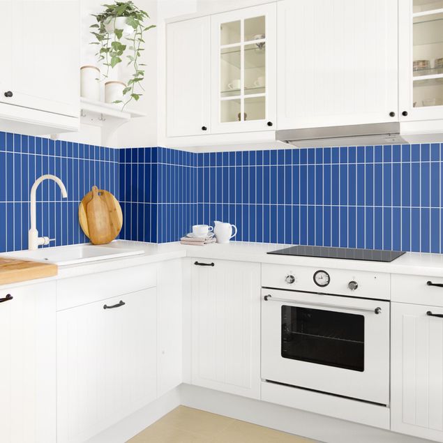 Backsplash de cozinha monocromático Subway Tiles - Blue