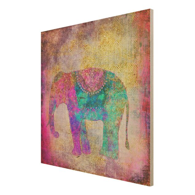 Quadros decorativos Colourful Collage - Indian Elephant