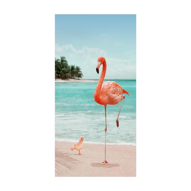 Tapetes selva Beach With Flamingo