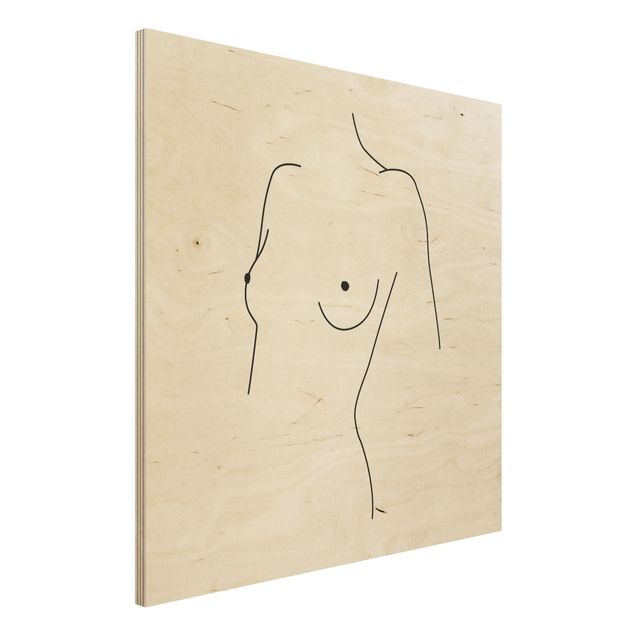 decoraçao cozinha Line Art Nude Bust Woman Black And White