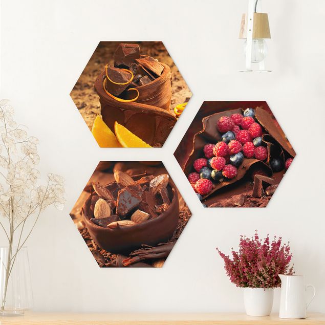 decoraçao para parede de cozinha Chocolate With Fruit And Almonds