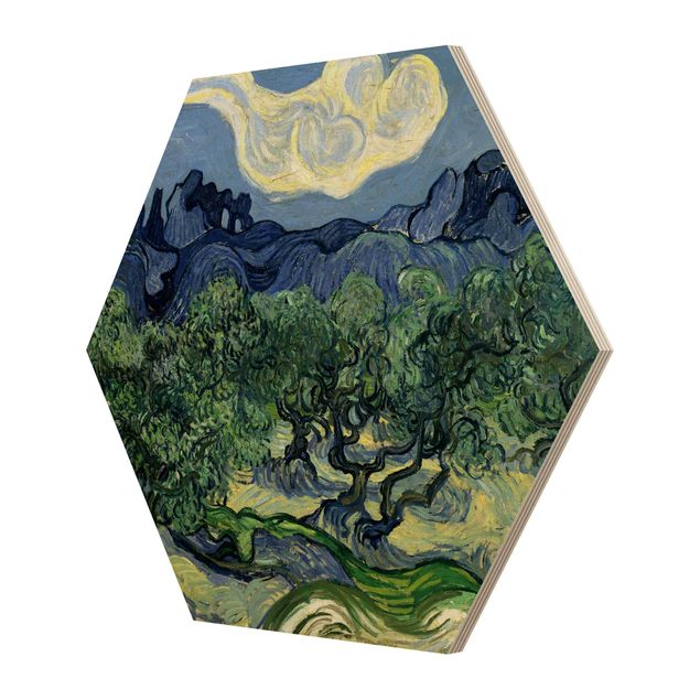 Quadros em madeira paisagens Vincent Van Gogh - Olive Trees
