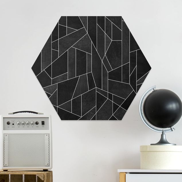 decoraçao cozinha Black And White Geometric Watercolour